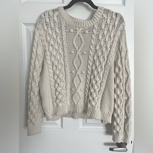 Zara Cream Cable Knit Sweater